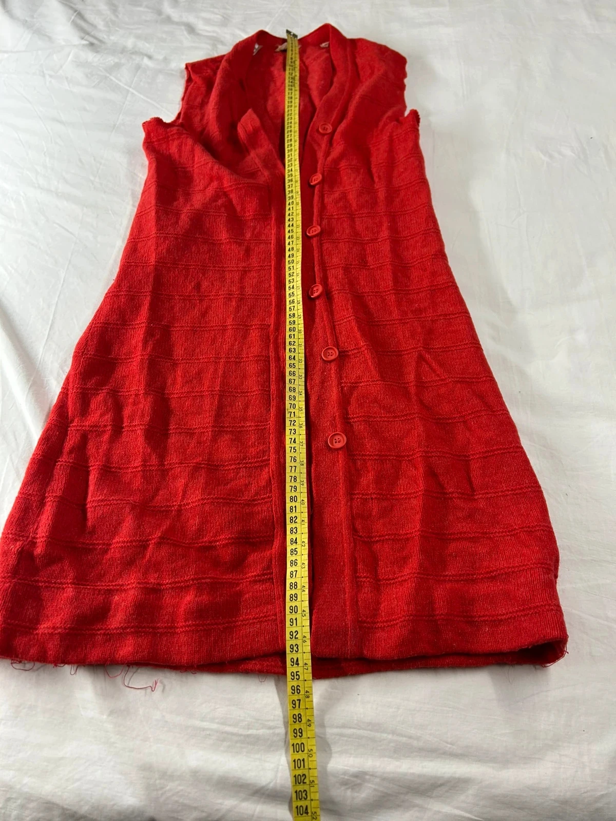 Chaleco rojo de lana de cordero vintage Solfin Paris – photo 7